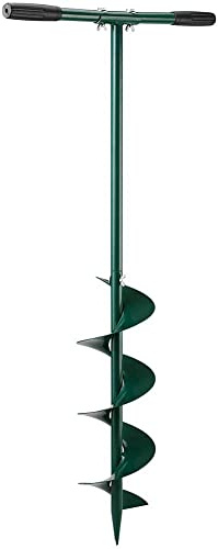 Bakaji Foret à main manuel hauteur 100 cm pointe hélicoïdale spirale poignée plastique souple perceuse jardinage à main pelle plantes sol (diamètre 15 cm)