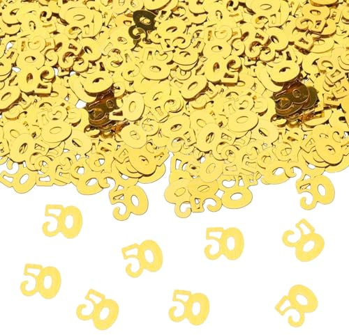 GoldRock konfetti 50. Födelsedagsdekoration guld – 500 stycken bordsdekoration för man och kvinna, spridd dekoration, konfettikanon för jubileum