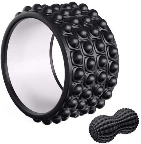 Kipika Back Roller Wheel,Back Stretcher,Back Cracker,Yoga Wheel, Foam Roller for Back Pain Relief and Posture Correction with Massage Ball