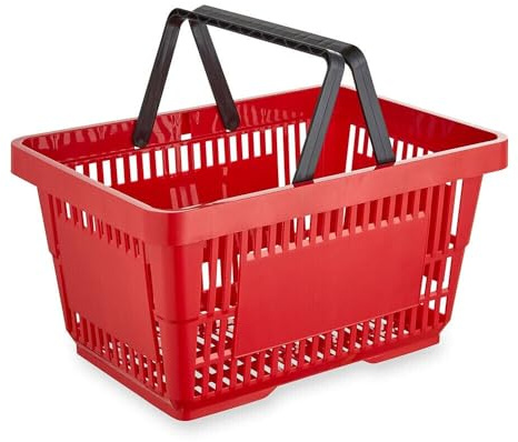 Retail Shop SUPERMARKETS Tier Stacking plastic Baskets BASKET 21 LITRE (red)