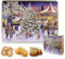 Grandma® | Weihnachten in der quadratischen Dose, verschiedene Kekse, Schokoladen-Ingwer-Creme | Kekse Geschenkbox - 600 Gr | Gebäckschachteln mit Reliefmuster