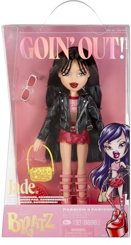 Bratz Goin' Out Poupée - Jade - 1 Poupée Mannequin à Collectionner avec Une Tenue, Un Sac à Main, Une Paire de Lunettes de Soleil et Une Brosse - Jouet pour Enfants de 6 Ans et Plus