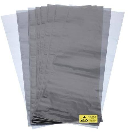 QUARKZMAN 20Pcs Sacs Antistatiques Sac de Blindage ESD Sac Plat Anti-Statique pour Appareils Électroniques 8x17.7 Pouces (200x450mm)
