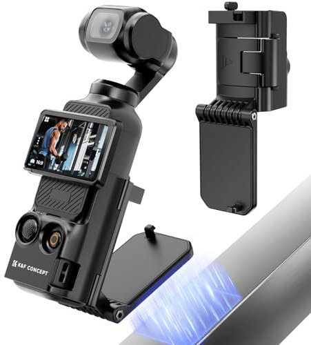 K&F CONCEPT Supporto Magnetico per DJI OSMO Pocket 3, Adattatore per Accessori, Supporto per Custodia a Ventosa con Magnete su Scrivania, Superficie Verticale, Impugnatura Regolabile a 180°, Nero