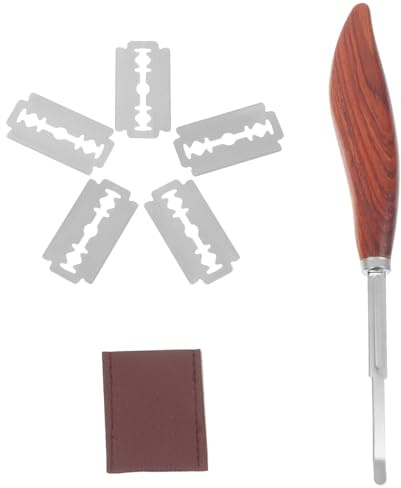 FUNNETOYU Cortador De Pan Con Mango De Madera De Láminas Para Pan Cortador De Pizza Con Cuchillas Para Casero Herramienta Para Masa Para Corte De Casa