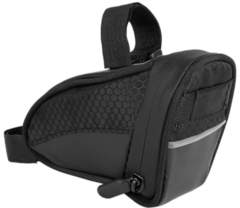 Renchey Bolsa De Bicicleta Bajo Sillín | Funda Impermeable con Cremallera,Bolsa Sillín Impermeable Bicicleta Carretera,para Ciclismo Montaña Ciudad Nocturno con Luz Trasera Y Organización De