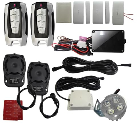 Sistema Alarma Antirrobo Coche Sistema De Alarma For Coche, Sistemas For Camiones con Arranque Remoto, Focos Inducción Duales 12V-24V, Kit Aceite Antirrobo