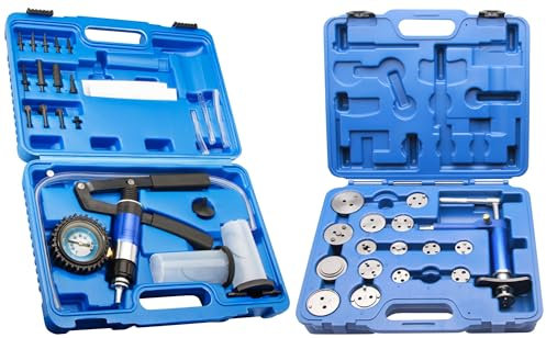 Bremskolben-Rücksteller 16 tlg Druckluft Spindel L/R + Vakuumprüfer