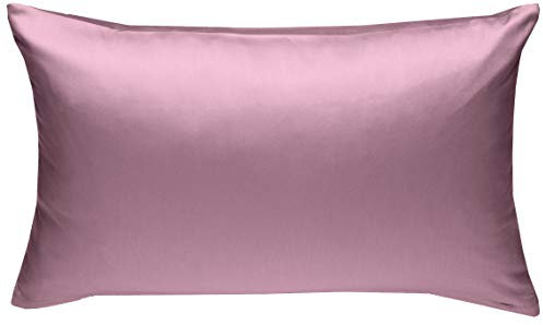 Bettwaesche-mit-Stil Mako-Satin Baumwollsatin Bettwäsche Uni einfarbig zum Kombinieren (Kissenbezug 40 cm x 60 cm, Rosa) viele Farben & Größen