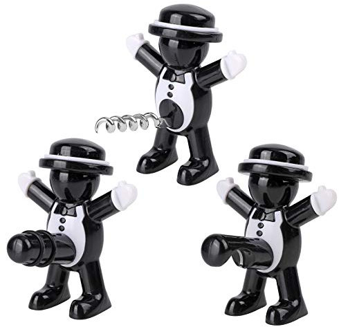 3 Pezzi Apribottiglie Divertenti, Tappo per Bottiglia di Vino Rosso, Bottiglia di Vino Cavatappi, Apribottiglie per Birra, Sigillante per Vino Risparmiatore di Vino