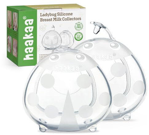 haakaa 40ML Milchauffangschalen, Silikon Auffangbehälter für Muttermilch, Auslaufsichere und Rutschfest, Gesund und Harmlos, 2 Stück