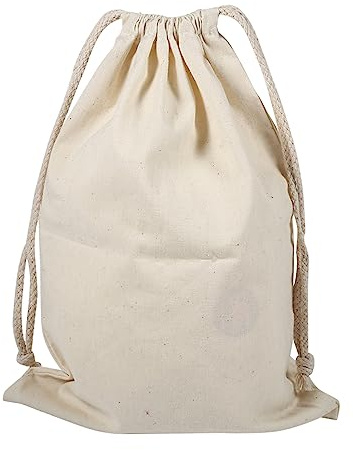 Uadme Sac à Cordon en Coton,Rangement de Sac en Coton Réutilisable avec Cordon de Serrage pour Gym à Domicile Shopping Camping Voyages (22 * 28cm)