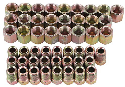 Yuemsh 50Pcs Male/Female End Union Brake Pipe Screw Nuts M10 x 1mm 3/16Inch OD Copper Brake Tubes Line Pipe Fittings Metric