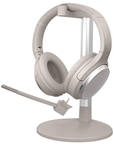 Avantree Eon - Casque Supra-auriculaire Bluetooth ANC sans Fil & Filaire avec Micro anti bruit Amovible et Stand Charge pour Appels et Musique sur Téléphone PC, Batterie remplaçable, Coussinets Larges