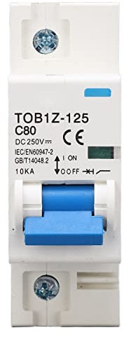 250V DC Leitungsschutzschalter Hutschiene 80A 1P Home Überlastschutz Luftschalter Sicherungsautomat für Wohnbeleuchtung Verteilerleitungen Solar PV Anlage