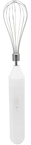 Batidor de Huevos Eléctrico de Carga USB de Mano Espumador de Leche Portátil de Acero Inoxidable Suministros de Barra de Cocina (Blanco)