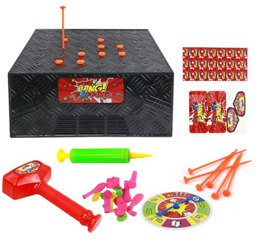 MR.HOKWY Blasting Balloon Box Game - Balloon Burst Box Game, Pop The Balloon Game, Wack a Balloon Game Board Games, Fun Party Game, Class Activities, Birthday Party