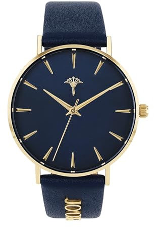JOOP! Armbanduhr Damen Quarzuhr Analog, mit Leder Armband, Blau, 5 bar Wasserdicht, Kommt in Uhren Geschenk Box, 2035048