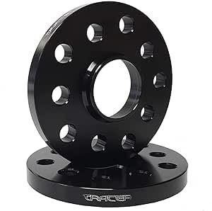 TRACER Spurverbreiterungen Distanzscheiben 12169W 15mm schwarz eloxiert - Lochkreis 112/5 - Mittenloch 66,6-2 Stück