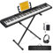 UISCOM - 88 keys semi-weighted electronic keyboard piano, full-size portable digital piano keyboard with stand, hold pedal, power supply, MIDI/USB/MP3 function for