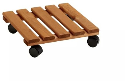 Mondo Viro Carrello portavasi Mati in legno di conifera impregnato con 4 ruote girevoli cm 30x30h