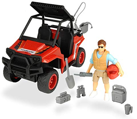 Dickie Toys Playlife-Parkwächter Set, Park Ranger, Geländewagen, Kart, UTV mit Rückzugsmotor, bewegliche Actionfigur, 16 cm, ab 3 Jahren