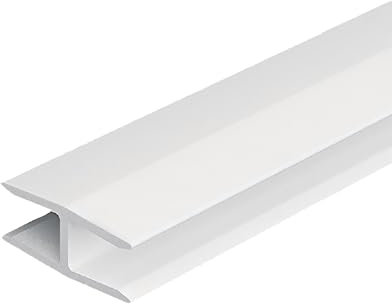 Gedotec Stabilisator für Kleider-Schrank Möbel-Verbinder für Rückwand Schrankverbinder Befestigen | Schienen-Länge 2500 mm | Kunststoff weiß | 1 Stück - Rückwand-Verbindungsprofil für 4-5 mm