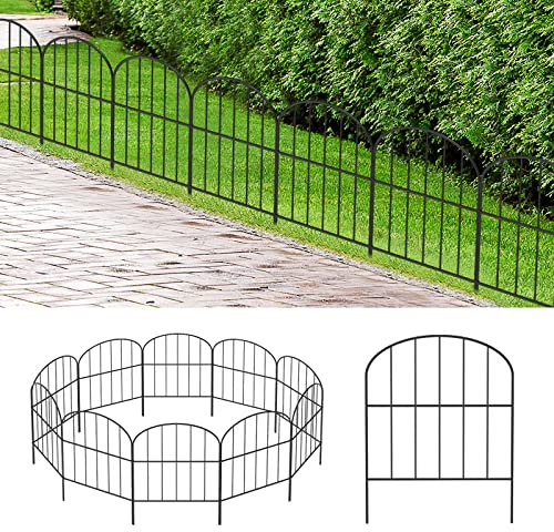 OUSHENG Kleiner dekorativer Gartenzaun, 3 m (L) x 41,9 cm (H) Zaun, rostfreie Metalldrahtpaneelbordüre Tierbarriere für Hund, Blumenpflanzenkante für Hof, Hinterhof, Outdoor, gewölbt