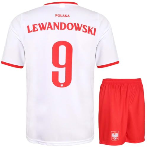 Polen Lewandowski Fotbollströja - Barn och Vuxna - Pojkar - Fotbollsutrustning - Fotbollspresenter - Sport-T-shirt - Sportkläder
