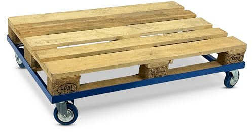 Pallet Dolly, Blue Trolley on Wheels for Euro or UK Pallets (1000 x 800 (mm) EU)