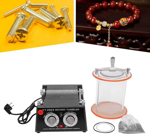 Elektrische Rotationspoliermaschine, Poliermaschine, Trommelpolitur, 150 W, 5 kg, Schmuck-Poliermaschine mit 4 Geschwindigkeitsstufen und Timer
