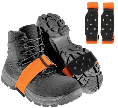 mizikuu Crampones Antideslizante, Universal 7 Clavos Clavos Antideslizantes para Zapatos Garras de Zapatos para Hielo y Nieve Zapatos Tracción para Montañismo, Turismo, Pesca