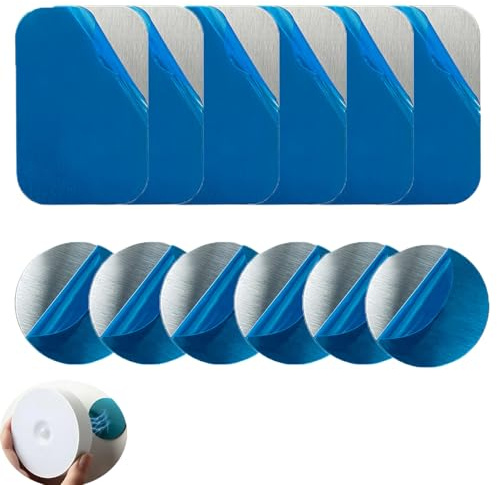 UtySty 12 Pack Metal Plate Mount Replacement Adhesive Iron Sticker Patch for Stick-on Magnet Closet Light Motion Sensor Night Lights Under Counter Lighting Bar Cordless Magnetic NightLight