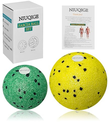 NIUQIGE Faszienball Set - Massageball für gezielte Selbstmassage von Faszien, Triggerpunkt & Verspannungen - Faszienkugel Massagekugel für effektive Ganzkörper Massage Entspannung - 2X Ball 8cm & 6cm