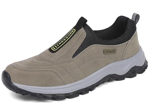 Sudychen Slip-on-skor för män vandringsskor i mocka med bekväma vandringsskor utomhus