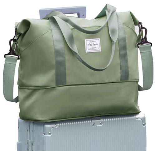Reisetasche Damen Sporttasche 40x30x20 Ryanair Handgepäck Tasche Weekender Bag Schwimmtasche Wasserdicht Travel Duffle Bag Fitnesstasche Trainingstasche Frauen für Reise Gym,A21-Grey Green