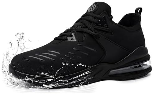LARNMERN PLUS Chaussures de Sécurité Imperméable Antidérapant SRC Basket de Sécurité Homme Femme Légère Mi-Mollet Chaussures de Travail Confortable Facile à Laver Amortissement(Noir,41EU)