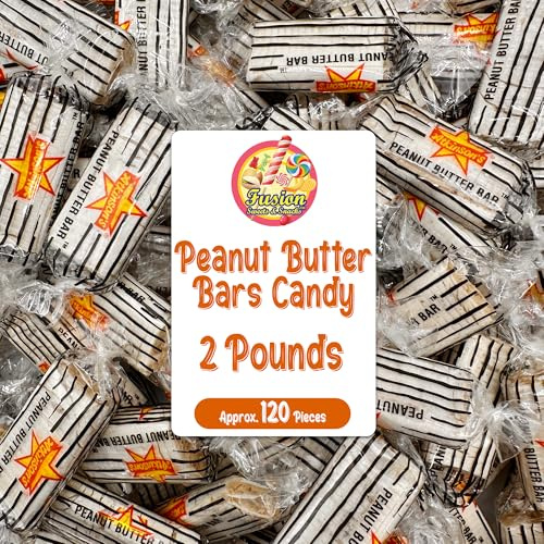 Peanut Butter Bars Candy, Individually Wrapped, Bulk 2lb, Gluten-Free