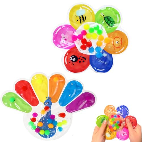 JOYVOVO 2Pcs Juguetes Antiestrés para Clasificar Colores para Niños Autism, Antiestres Sensoriales Juguetes, Juguetes Táctiles Regalos para Niños con TDAH, Juegos de Habilidades Matemáticas Montessori