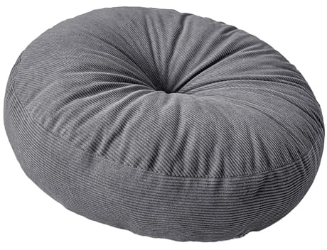 perfk Rundes Bodenkissen, Sitzkissen, großes, Dickes Stuhlpolster, weiches Premium-Bodenkissenpolster für Tatami im Innenbereich, Dunkelgrau