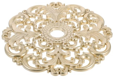 TOGEVAL Rosone Soffitto Decorativo in Plastica Resistente con Intagli Scultura Cava Classico Applique Angolare per Interni Eleganti per Placca Lampadario e Ventilatore