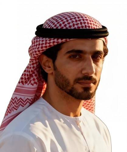 LONTG Foulard Turban Homme Hijab Musulman Turban Saoudien Classique Bonnet Couvre-chef Shemagh Arabe Serre-tête Respirant Écharpe Traditionnelle pour Moyen-Orien Arabie Saoudite Dubaï