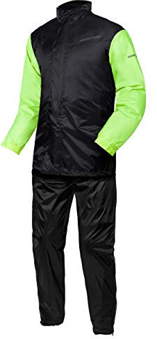 REBELHORN Rain Motorrad Regenanzug | Zweiteiliger | Laminierte Nähte | Elastische Kordelzüge | Reflektierende Elemente