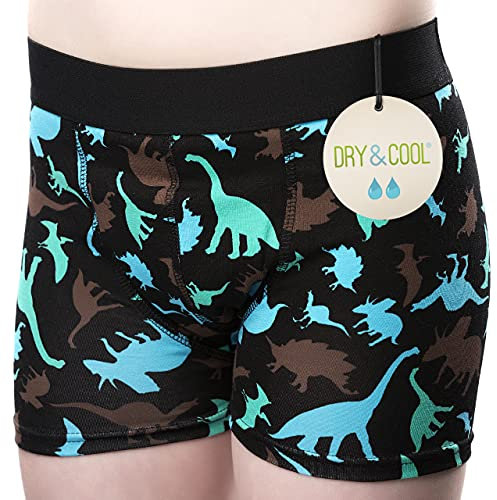 DRY & COOL Jungen inkontinenzslip | Wiederverwendbar & Waschbar Unterwäsche für Jungen | 80ml Saugfähigkeit | Verhindert Unfälle am Tag | Dino | 146-152 cm (11-12 Jahre) | Seelenfrieden für Eltern!