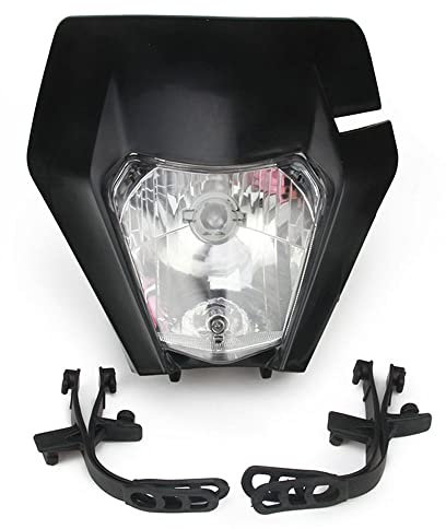JFG RACING Faro Anteriore Moto Mascherina Faro per 2017 EXC250 SX250 SXF250 EXC450 SX350 SXF450 EXC525 640LC4 Dirt Bike Enduro ATV Scooter-Nero