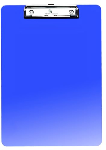 SECO A4 Plastic Translucent Clipboard | Blue | Heavy Duty Clip | Hardboard Writing Board | Office School Use | Durable Document Holder