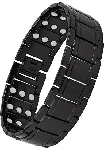 Jeracol 99.99% Soild Copper Bracelets for Men,3X Magnetic Bracelets Men with Ultra Strength Magnets,Adjustable Size&Jewelry Gift Box(Black)