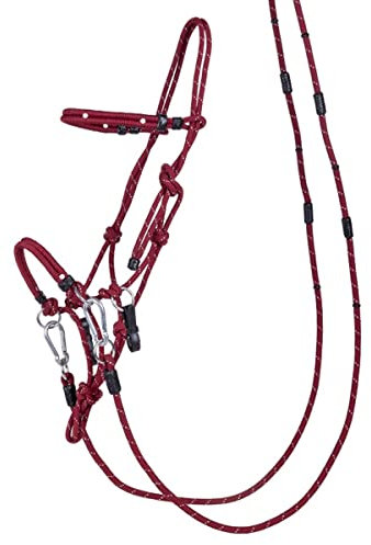 QHP Knotenhalfter-Set Multifunktion (Shetty, Bordeauxrot)