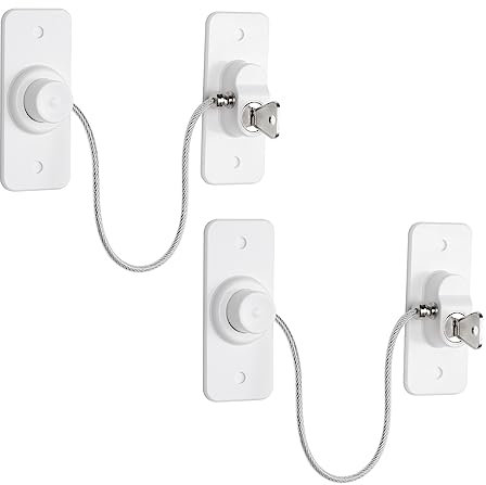 2Pcs Window Locks for UPVC Windows, YTOOK Adhesive No Drilling Window Restrictor with Key, Pet Window Safety Locks for Childproof, Easy to Install