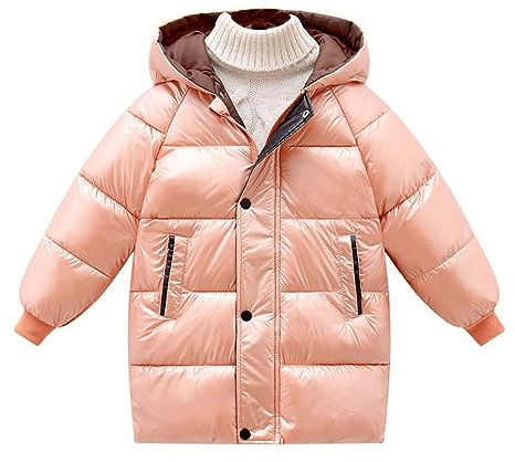 L9WEI Giubbotto Bambina 5 Anni Giacche da Cappotto Imbottite Calde con Cappuccio Lungo Autunno e Inverno per Bambini e Ragazzi Giaccone Invernale Ragazzo (B, 7-8 Years)